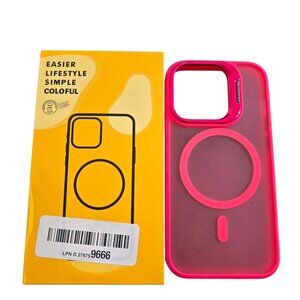 iPhone 14 Pro Magnetic Case W/Kickstand Hot Pink Magsafe Compatible NEW
